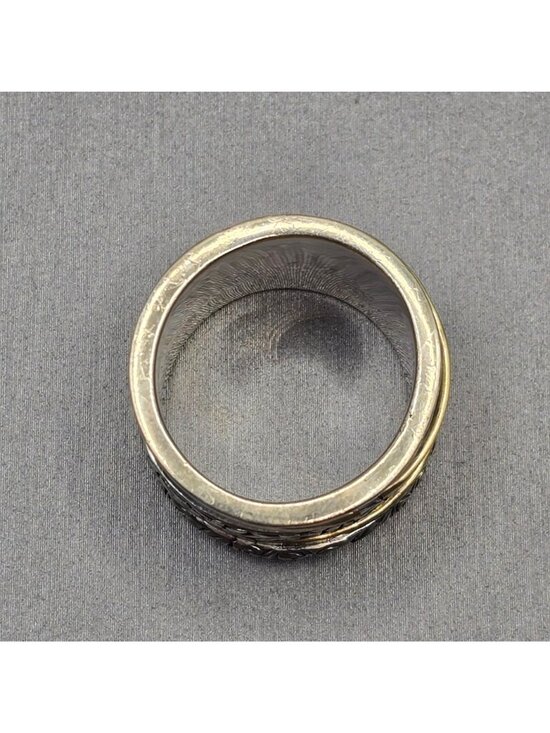 Silpada Sterling Silver Brass Spinner Ring Size 8 Wide Band Meditation Fidget - Picture 7 of 12